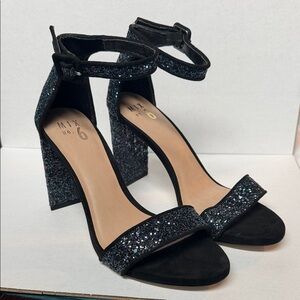 Mix No. 6 Black Sparkle Heels